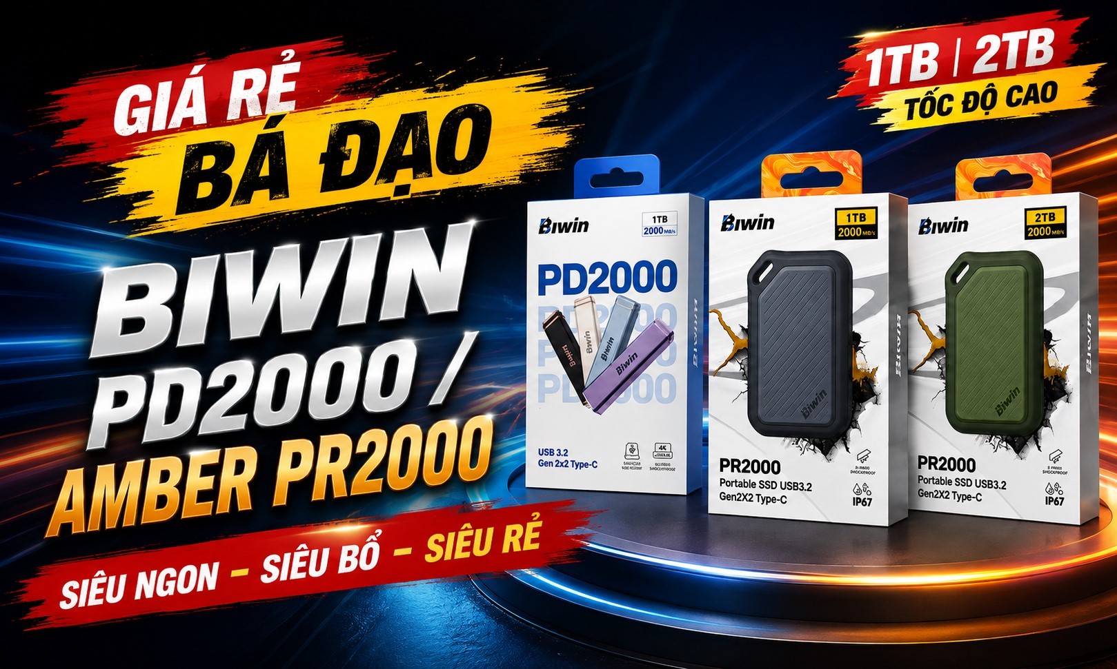 Ổ CỨNG DI ĐỘNG SSD BIWIN PD200 PR200 – SIÊU NGON - SIÊU BỔ - SIÊU RẺ