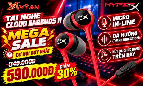 TAI NGHE HYPERX CLOUD EARBUDS II - SALE CỰC SỐC - CƠ HỘI DUY NHẤT!