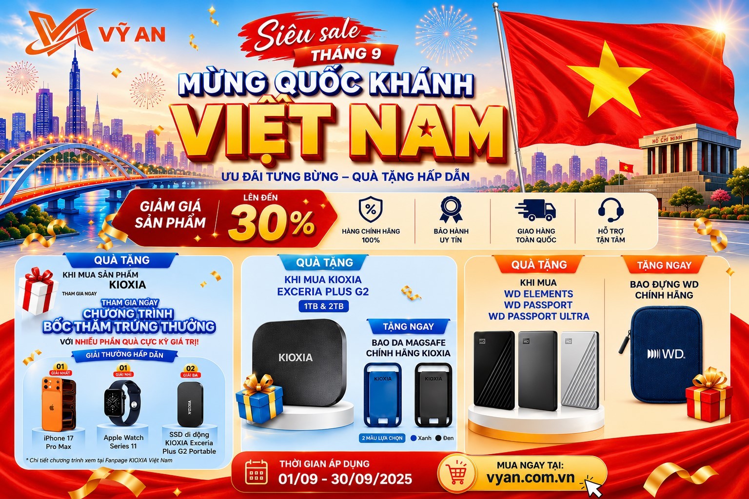 🎉 SIÊU SALE THÁNG 9 – CHÀO MỪNG QUỐC KHÁNH VIỆT NAM