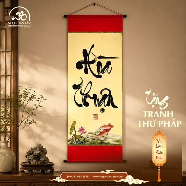 tặng tranh thư pháp