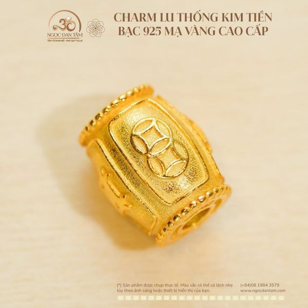 Charm lu thống bạc mạ vàng