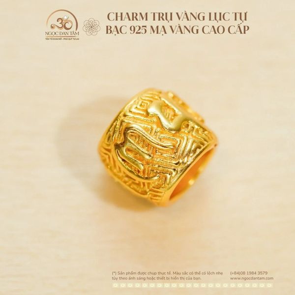 Charm Lục Tự bạc mạ vàng