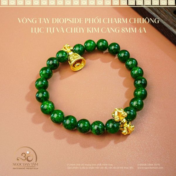 Charm pháp khí bạc mạ vàng trong vòng tay