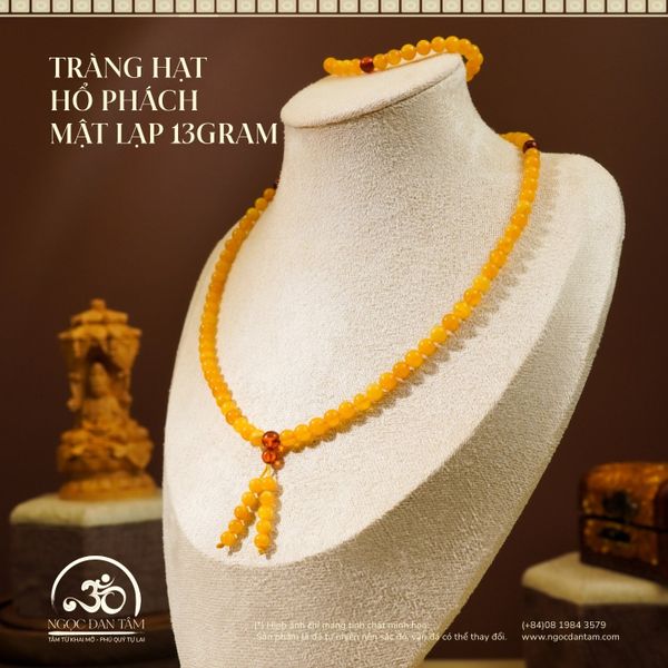 Tràng Hạt  Hổ Phách  MẬT LẠP 13gram
