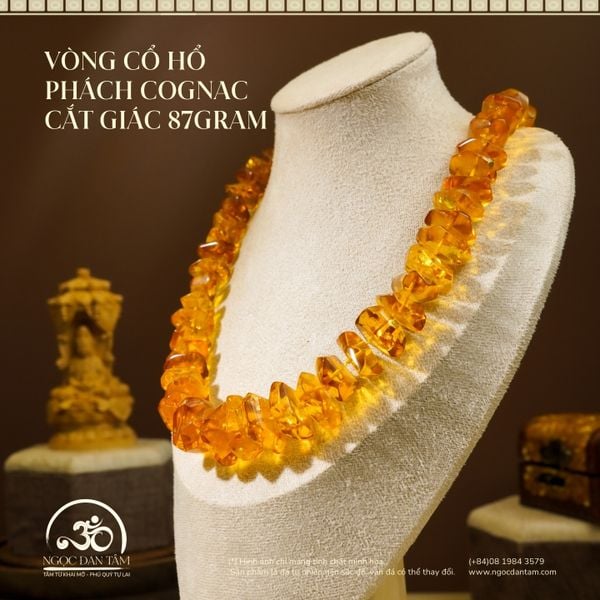 VÒNG CỔ HỔ PHÁCH COGNAC CẮT GIÁC 87gram