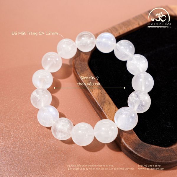 Vòng Tay Đá mặt trăng 5A 12mm