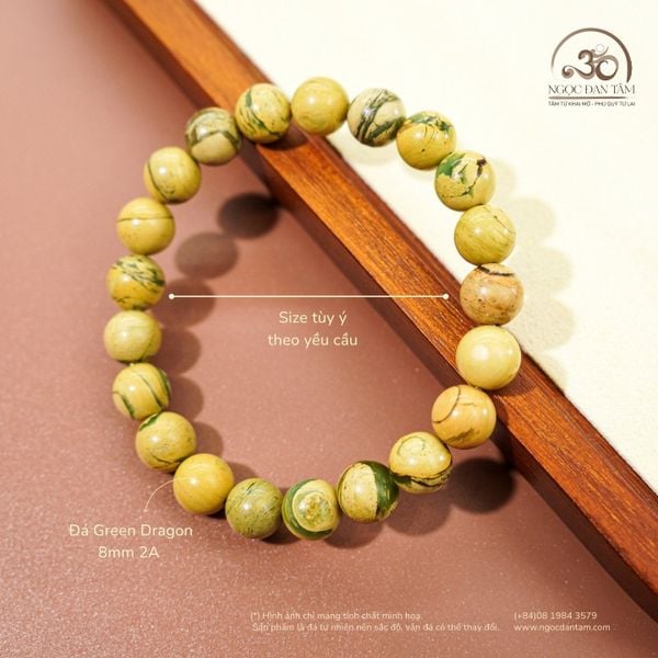 VÒNG TAY green dragon 8mm 2A