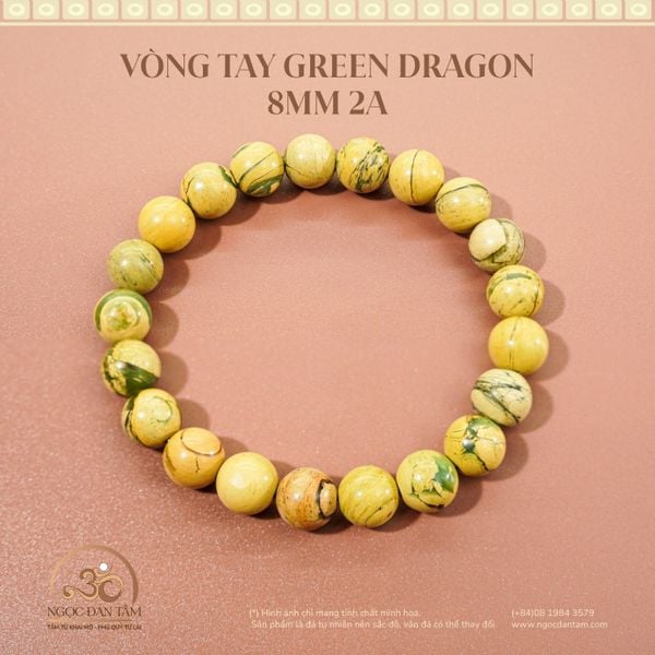 VÒNG TAY green dragon 8mm 2A