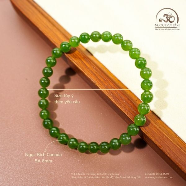 Vòng Tay Ngọc Bích Canada 5A 6mm