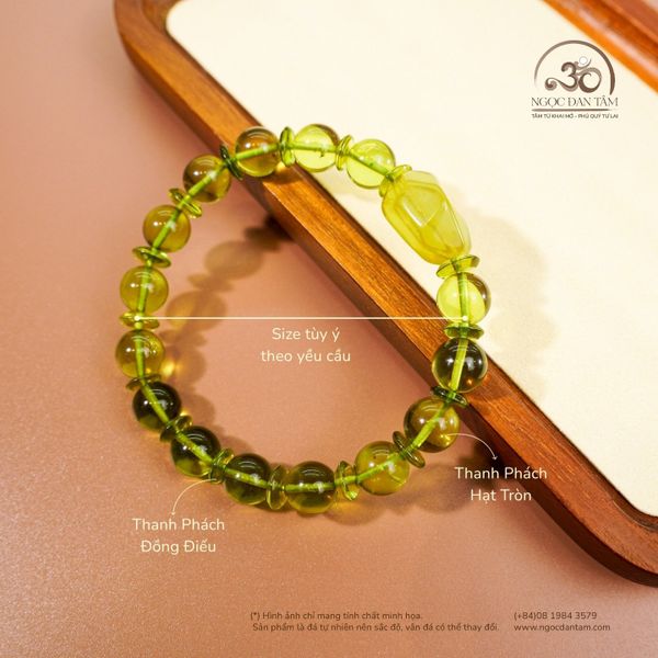 Vòng Tay Thanh Phách Hạt Tròn Mix Đồng Điếu