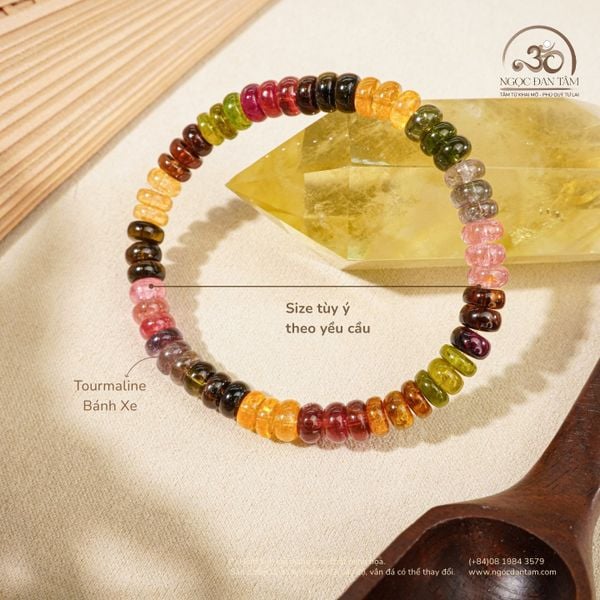 Vòng Tay Tourmaline Bánh Xe