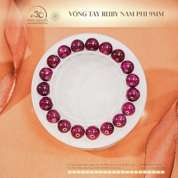 Vòng Tay Ruby Nam Phi 9mm