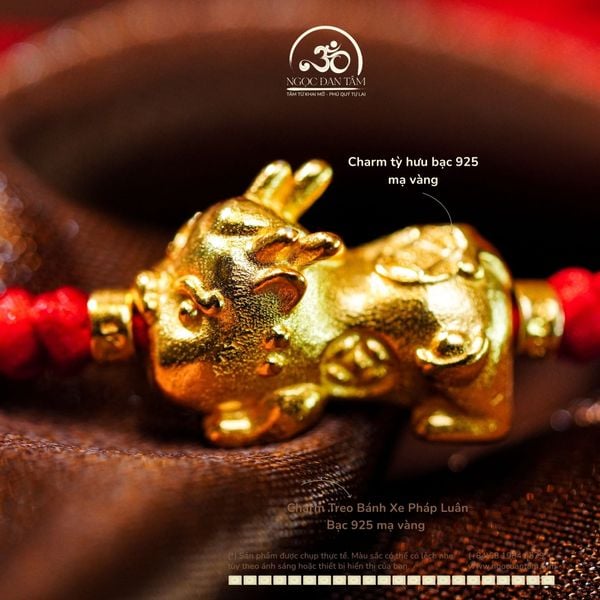 Vòng Tay Thắt Dây Tỳ Hưu Bạc & Charm Tròn Đệm