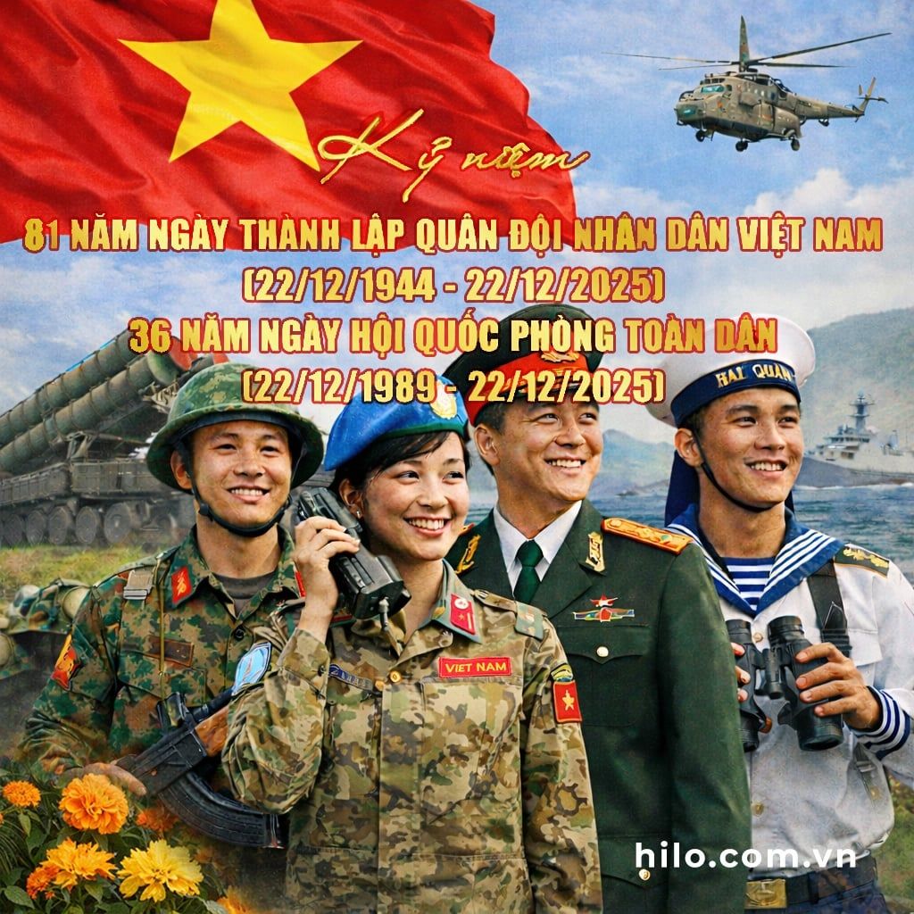 Hilo chúc mừng 81 năm Ngày thành lập quân đội nhân dân Việt Nam (22/12/1944 - 22/12/2025)