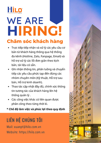 THÔNG BÁO TUYỂN DỤNG VỊ TRÍ  NHÂN VIÊN CHĂM SÓC GIA HẠN KHÁCH HÀNG