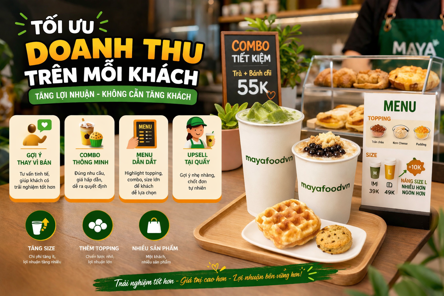 TỐI ƯU DOANH THU TRÊN MỖI KHÁCH – CHIẾN LƯỢC GIÚP QUÁN TĂNG LỢI NHUẬN MÀ KHÔNG CẦN TĂNG LƯỢNG KHÁCH