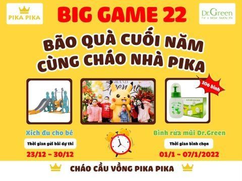 [BIG GAME 22] BÃO QUÀ CUỐI NĂM - CHỈ CẦN ĂN CHÁO NHÀ PIKA - 100% CÓ QUÀ