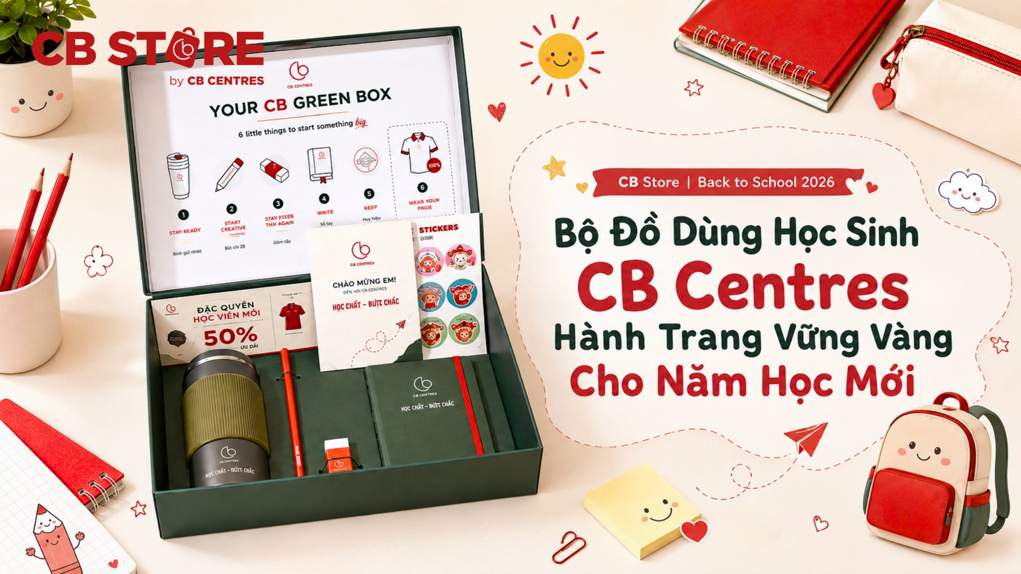Bộ Đồ Dùng Học Sinh CB Centres: Hành Trang Vững Vàng Cho Năm Học Mới