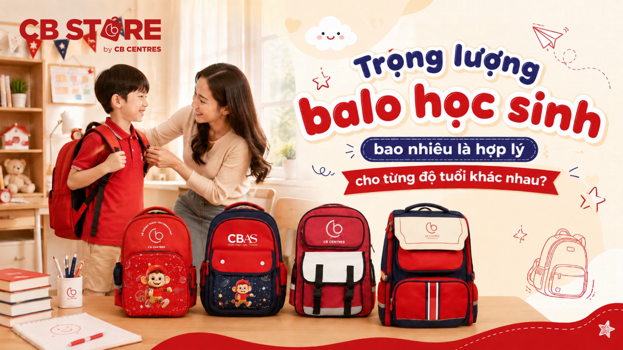 Trọng Lượng Balo Học Sinh Phù Hợp Cho Từng Độ Tuổi Khác Nhau