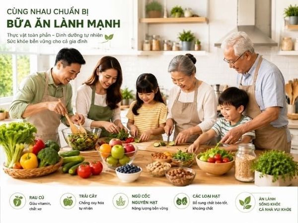 Gia đình áp dụng chế độ ăn thực vật toàn phần.
