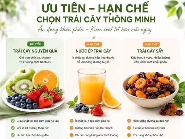 Cách chọn trái cây dành cho người tiểu đường theo khẩu phần