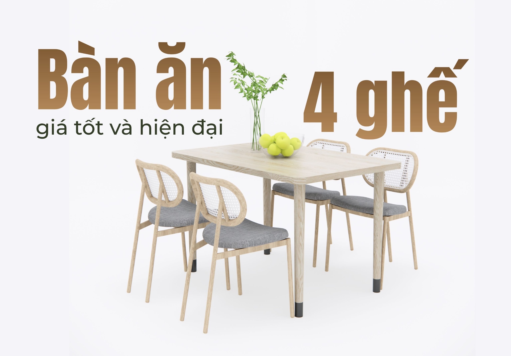 Mẫu bàn ăn 4 ghế giá tốt và hiện đại