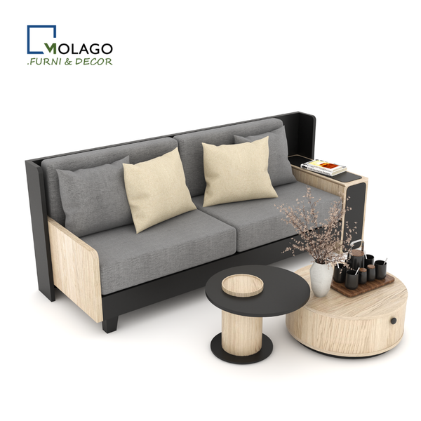 Bộ Sofa Phòng Khách Kết Hợp Bàn Trà Và Kệ Trang Trí BST TUBE NEW | Molago