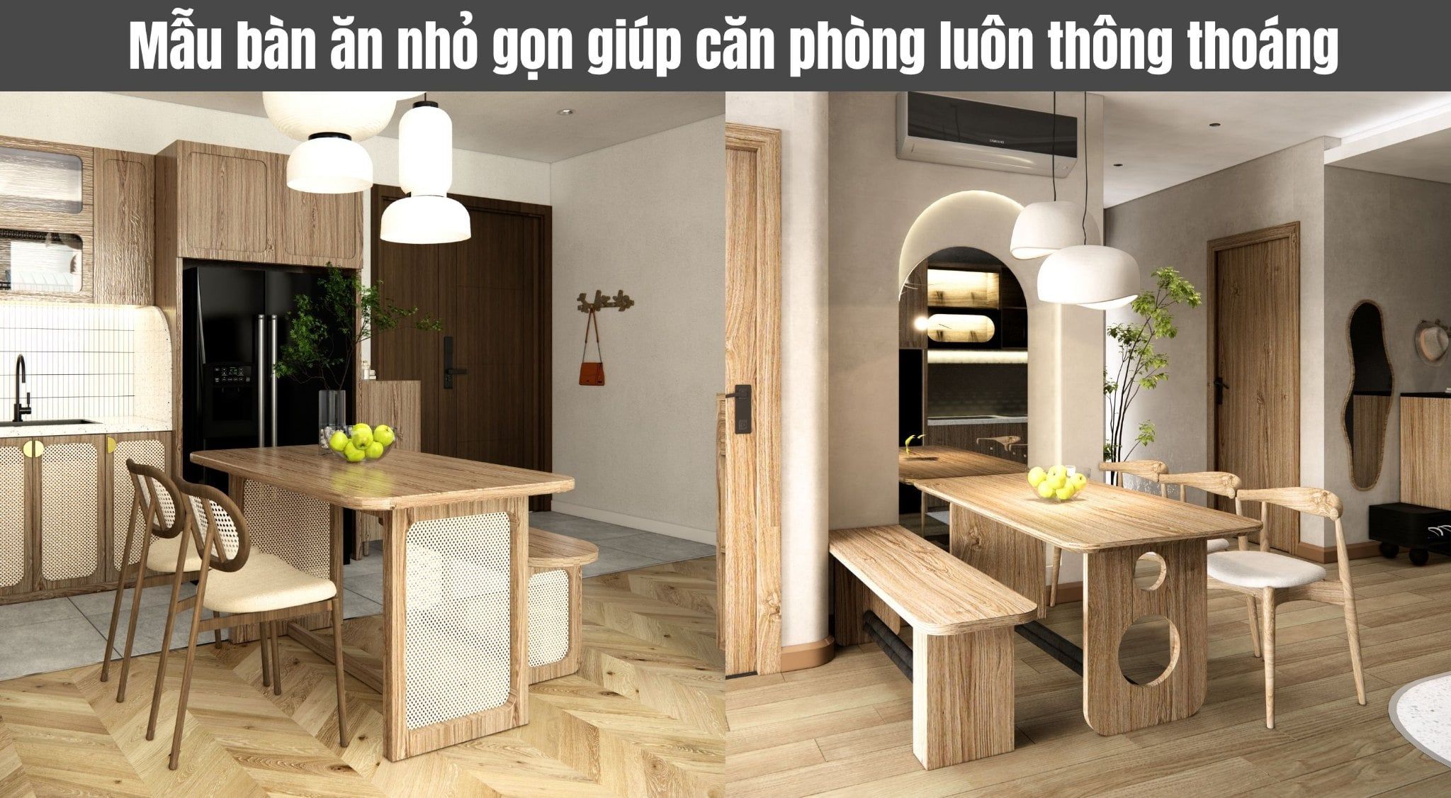 Chọn bàn ghế ăn theo diện tích