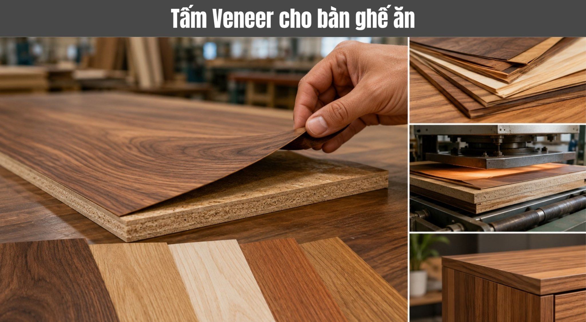 Bàn ghế ăn veneer