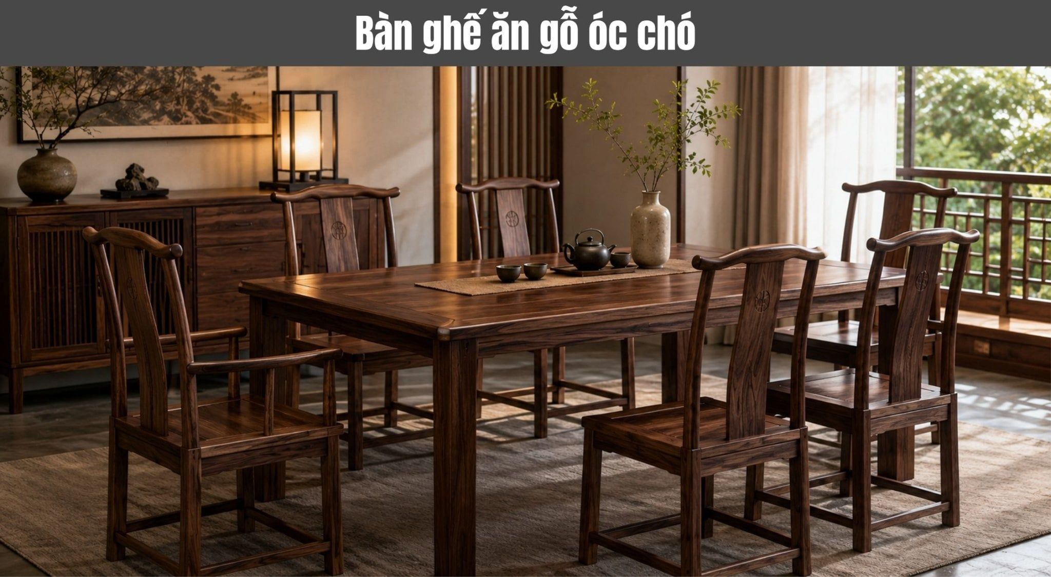 Bàn ghế ăn gỗ óc chó