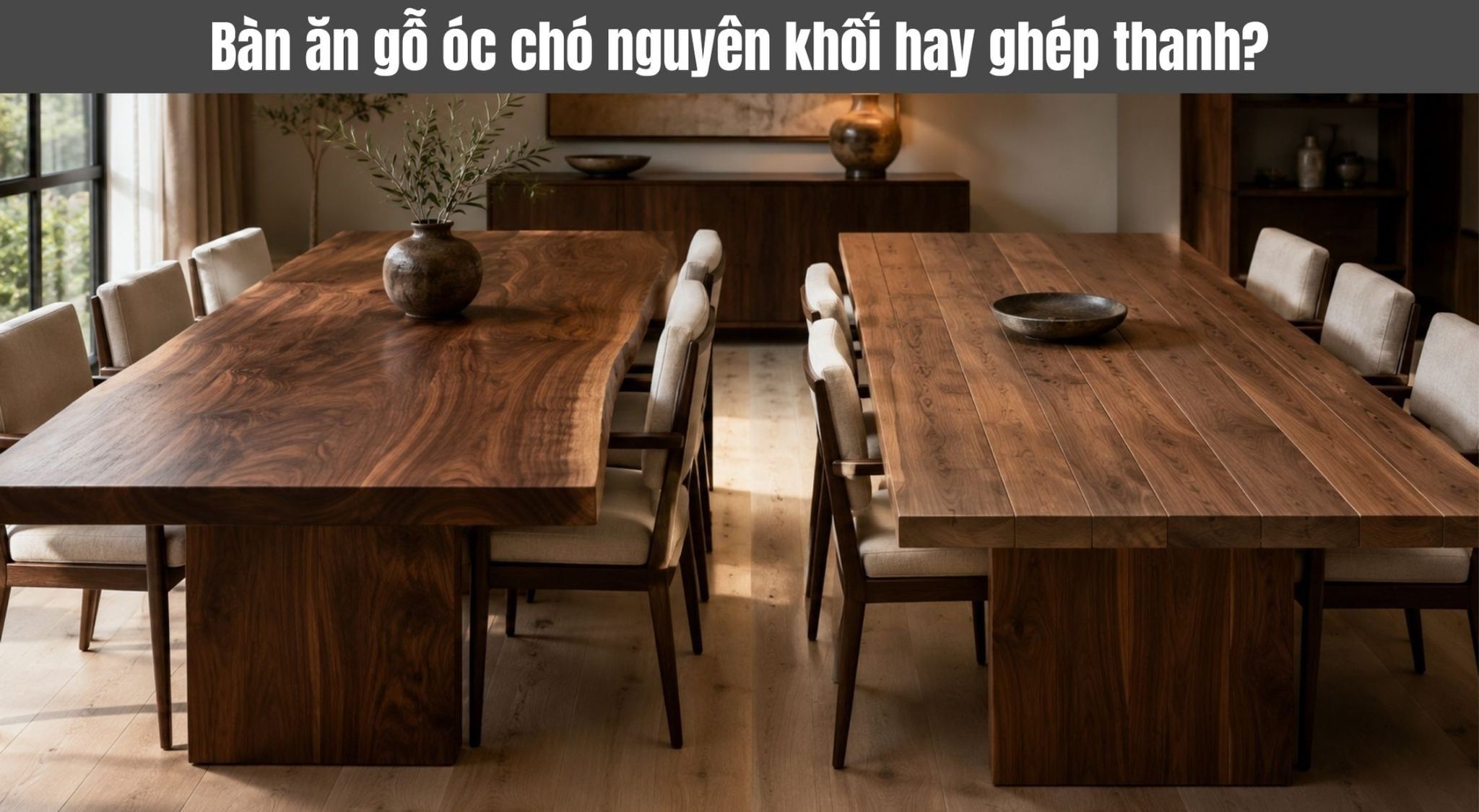 Bàn ghế ăn gỗ óc chó
