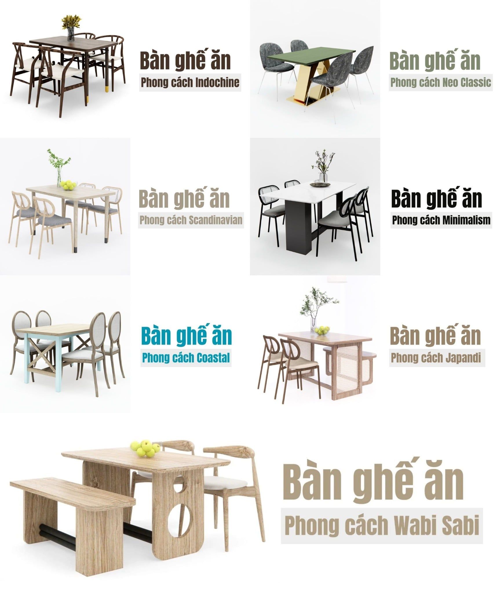 Nên chọn bàn ăn tròn hay chữ nhật