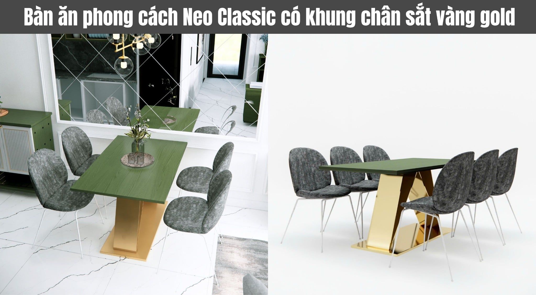 Chọn bàn ghế ăn theo diện tích