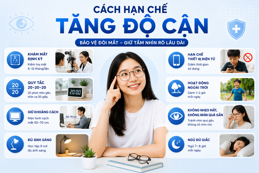 Không đeo kính có làm tăng độ cận không?