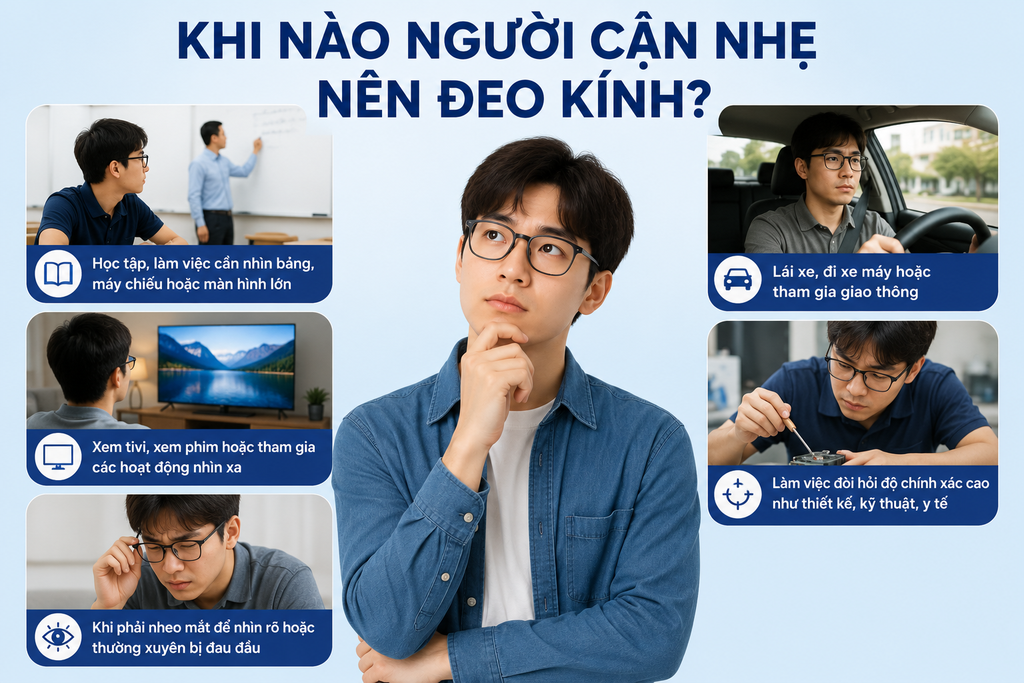 Khi nào người cận nhẹ nên đeo kính?