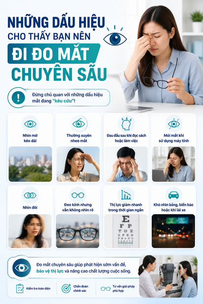 Những dấu hiệu cho thấy bạn nên đi đo mắt chuyên sâu