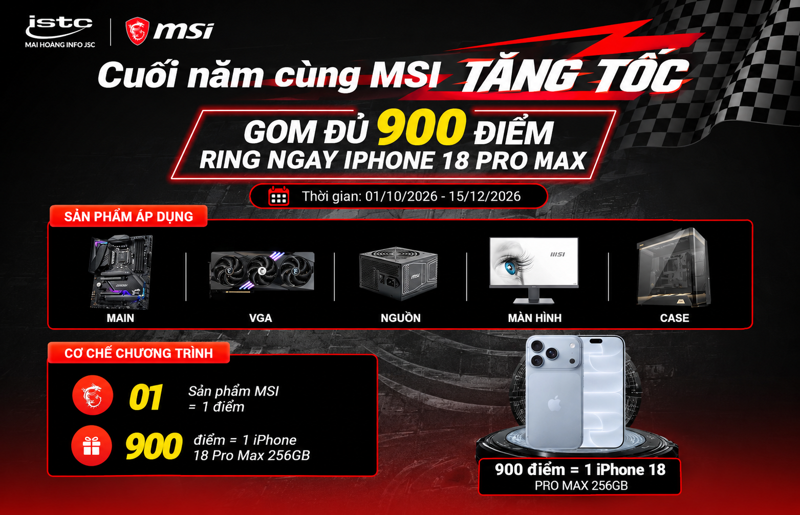 MSI x MAI HOÀNG – CHẠY SỐ CUỐI NĂM, SĂN IPHONE 18 PRO MAX