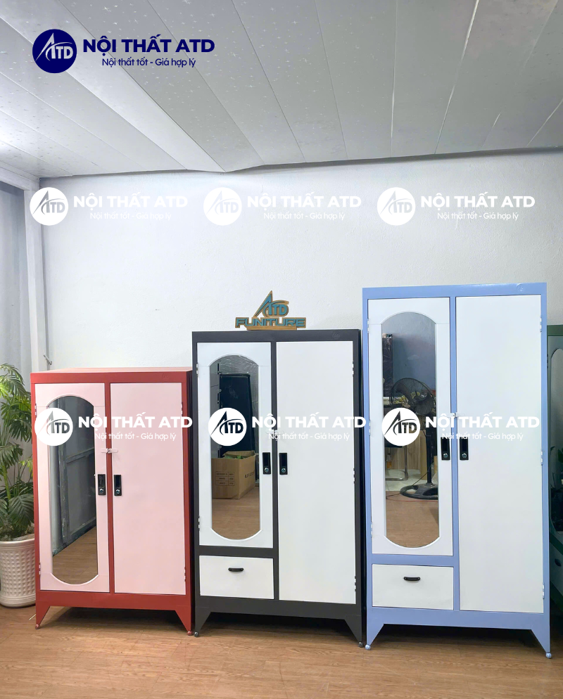 TỦ QUẦN ÁO SẮT 2 CÁNH - 3 CÁNH GIÁ RẺ TẠI HỒ CHÍ MINH
