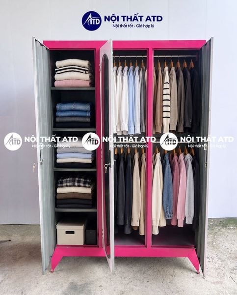 Tủ quần áo sắt giúp tối ưu không gian lưu trữ quần áo