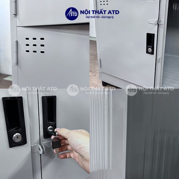 Chi tiết tủ locker sắt 6 ngăn