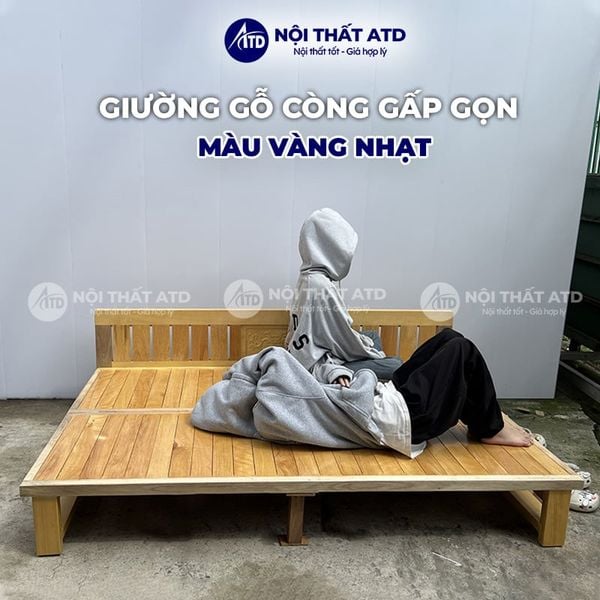 giường gỗ gấp còng