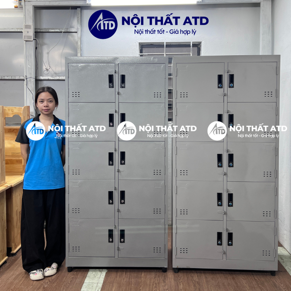 Tủ locker sơn dầu và sơn tĩnh điện 10 ngăn tại Nội thất ATD