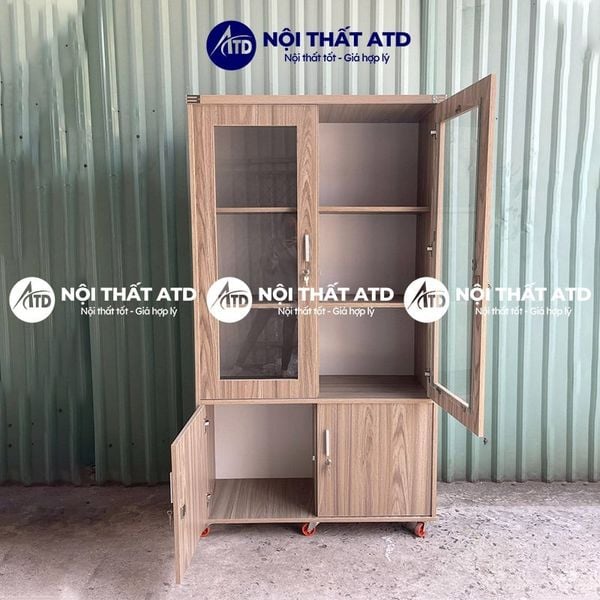 Tủ hồ sơ gỗ MDF 2 cánh kính