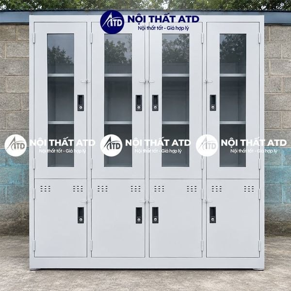 Tủ hồ sơ sắt 4 cánh kính