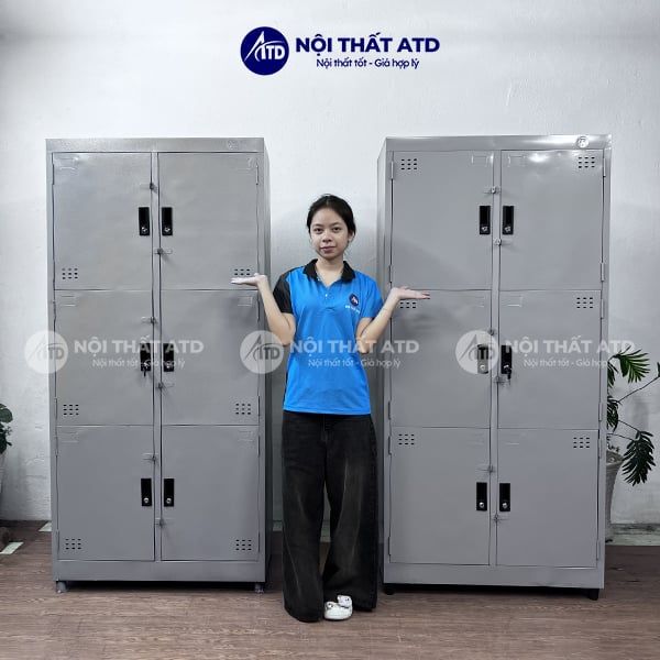 Tủ locker sắt 6 ngăn sơn dầu và sơn tĩnh điện