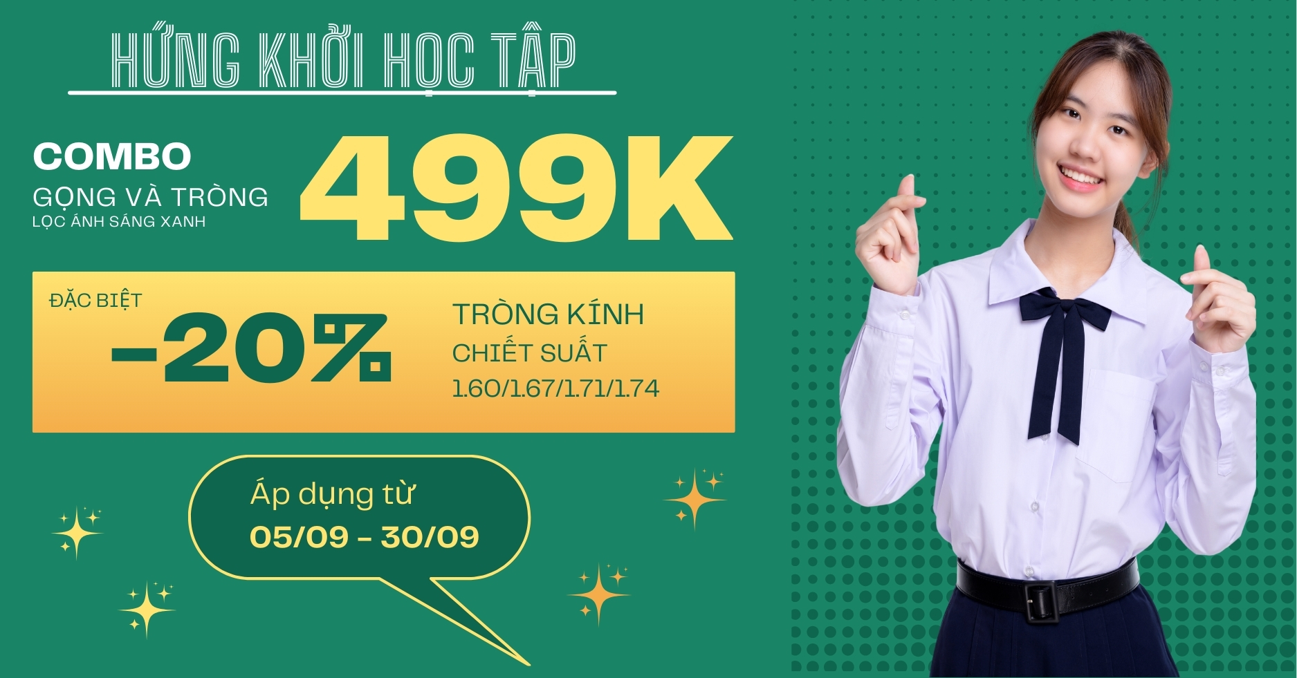 Ưu Đãi Tháng 9 Tại Mắt Kính Yoon – Sở Hữu Trọn Bộ Kính Chuẩn Thời Trang Chỉ Với 499K