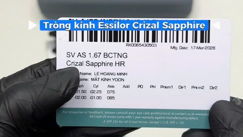 Review Đơn Tròng Đánh Kỹ Thuật Số Essilor BlueUV Capture 1.67