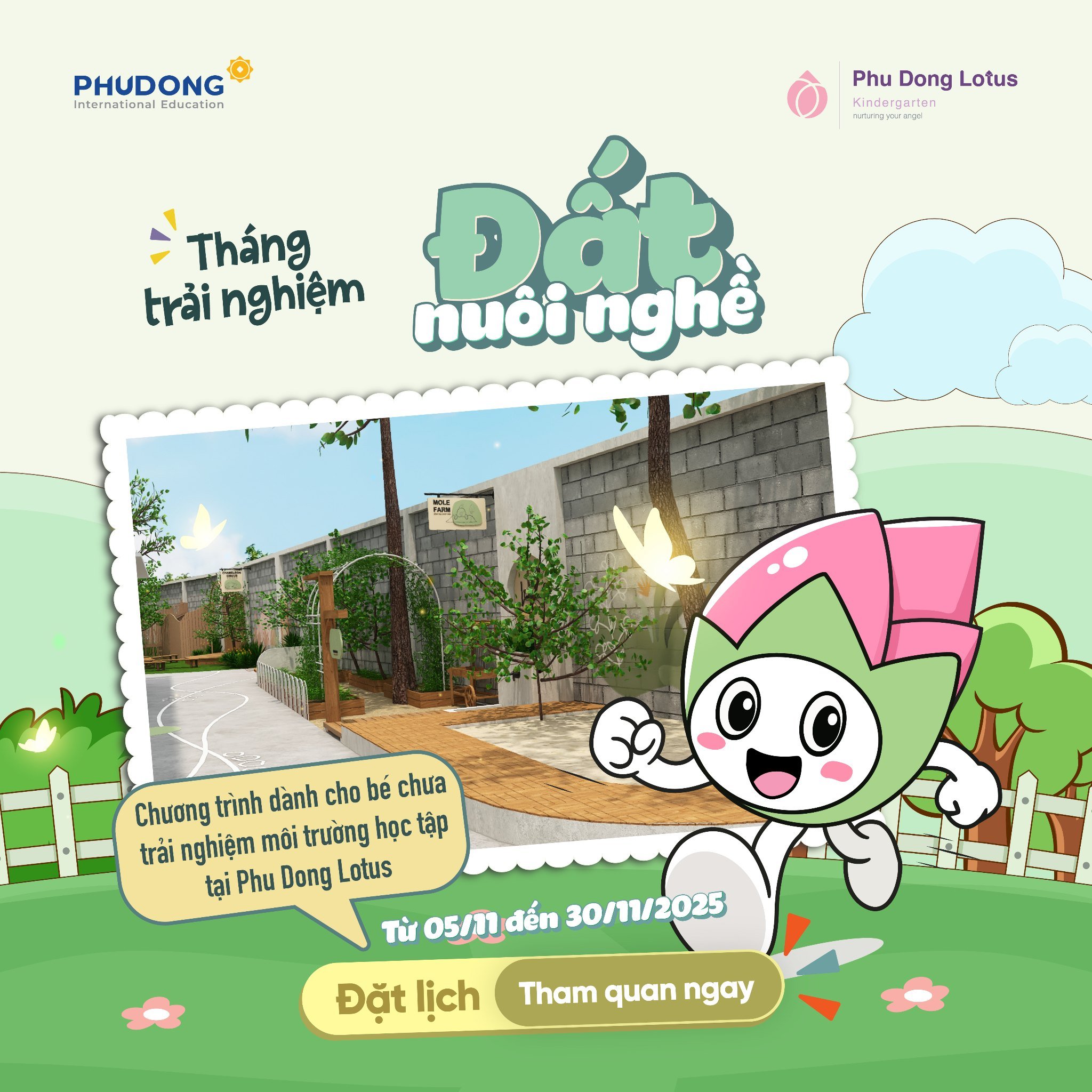 THÁNG TRẢI NGHIỆM “ĐẤT NUÔI NGHỀ” Ở PHU DONG LOTUS KINDERGARTEN