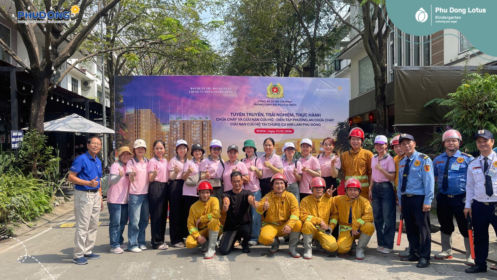 THẦY CÔ PHÚ ĐÔNG LOTUS THAM GIA TẬP HUẤN PHÒNG CHÁY CHỮA CHÁY – CỨU NẠN CỨU HỘ