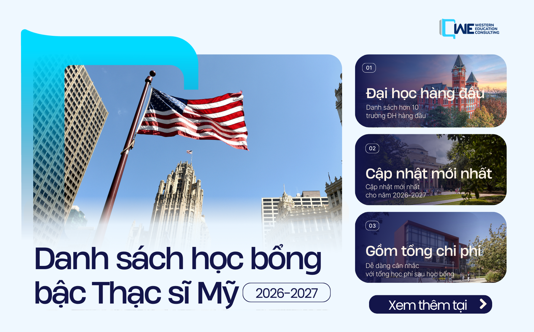 Tổng Hợp Học Bổng Mỹ Cho Thạc Sĩ Năm 2026